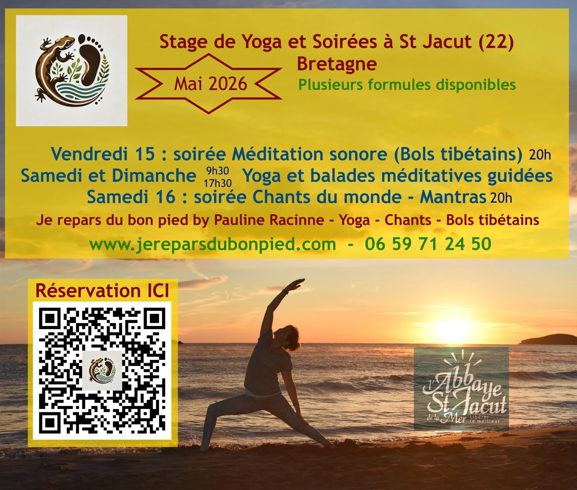 Sejour yoga st jacut je repars du bon pied bretagne pauline racinne 1